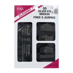 Paquete con 55 agujas metálicas de diferentes tamaños para costura / kf-816 / tl35541