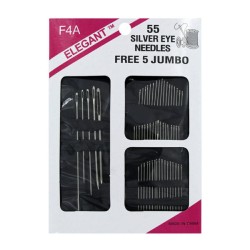 Paquete con 55 agujas metálicas de diferentes tamaños para costura / kf-816 / tl35541