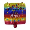 1pza Globo cuadrado chico de 10 con frase te amo y estampado temático para 14 de febrero, variedad de diseños / bt-qq-128