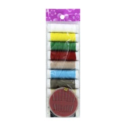 Juego con 10 rollos de hilo y 10 agujas, variedad de colores / b-13795