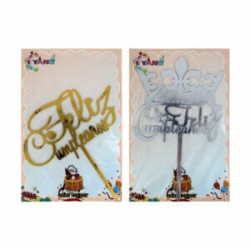 Cake topper de acrilico feliz cumpleaños hw-248