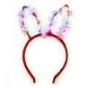 1pza Diadema led de terciopelo con orejas de conejo, escarcha y luz, variedad de colores / bt-845