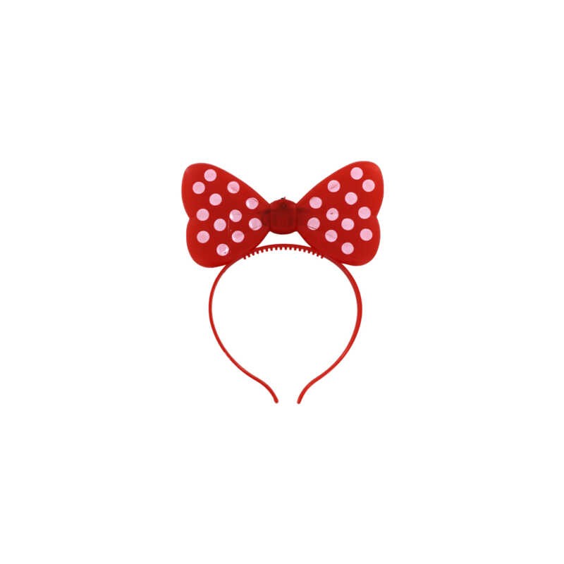 Diadema de plástico en forma de moño y luz led intercambiable, variedad de colores / ts-527