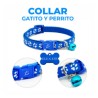 1pza Collar reflectivo con cascabel, placa y diseño de huesos para mascota, variedad de colores / mas.09.3