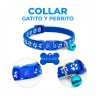 1pza Collar reflectivo con cascabel, placa y diseño de huesos para mascota, variedad de colores / mas.09.3