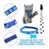 1pza Collar reflectivo con cascabel, placa y diseño de huesos para mascota, variedad de colores / mas.09.3
