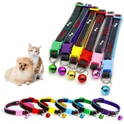 1pza Collar ajustable con frase bone, diseño de huesos y cascabel para mascota, variedad de colores / jr1252