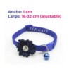 Collar ajustable para mascota con diseño de flor y cascabel, variedad de colores
