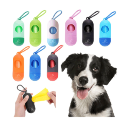Llavero dispensador pequeño de bolsas sanitarias desechables para mascota, variedad de colores / mas.19