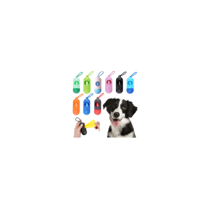 Llavero dispensador pequeño de bolsas sanitarias desechables para mascota, variedad de colores / mas.19