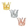 1pza Mini corona 6 picos de metal 3.5 x 3.2 cm con pedrería para decoración multiusos, variedad de colores / bt-2194