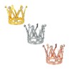1pza Mini corona 6 picos de metal 3.5 x 3.2 cm con pedrería para decoración multiusos, variedad de colores / bt-2194