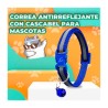 1pza collar para mascotas con cascabel, tira reflejante y broches ajustables de colores, variedad de colores / mas.09.7