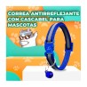1pza collar para mascotas con cascabel, tira reflejante y broches ajustables de colores, variedad de colores / mas.09.7