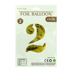 1pza Globo metálico de 16 pulgadas con forma de número, variedad de colores y diseños / wonderful foil balloon be kids be happy 