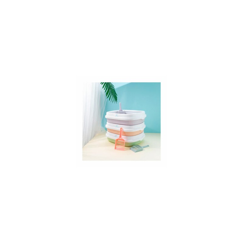 Arenero liso mediano de plástico para mascota, variedad de colores / mas.11