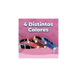 Collar ajustable de piel sintética con decoración de huellas metálicas talla M, variedad de colores / MAS.09.4.M