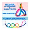Juego con correa de 1.2 metros y pechera multicolor talla mediana para mascota / mas.25.m