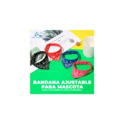 1pza Collar bandana paliacate pañuelo ajustable talla chica para mascota 30cm, variedad de colores / mas.23.1.*30