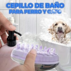 Cepillo de baño con jabonera rellenable para mascotas, variedad de colores / mas.07.10