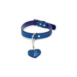 Collar ajustable para mascotas con brillantina y dije de corazón talla M, variedad de colores / MAS.09.5.M