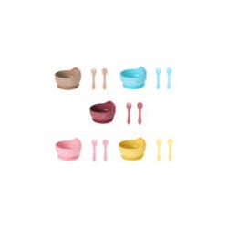 Set de platos y cubiertos de plástico para bebé, variedad de colores