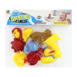 Paquete con 8 juguetes en forma de animales con chifle / water jet toy