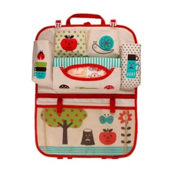 Organizador multifuncional de 6 compartimentos ajustable a asiento de automóvil y diseño de puntos, variedad de diseños / abu-t&