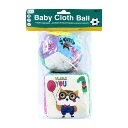 Paquete con 2 juguetes didácticos acolchados para bebé, variedad de modelos / baby cloth ball