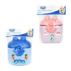 Dispensador / contenedor de formula-leche en polvo con diseño de cangrejo con figuras + cuchara para bebés / baby nursing series