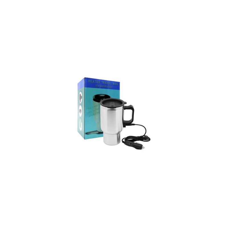 Taza termo de acero inoxidable con calentador portátil para carro automóvil, 12v / heated travel mug