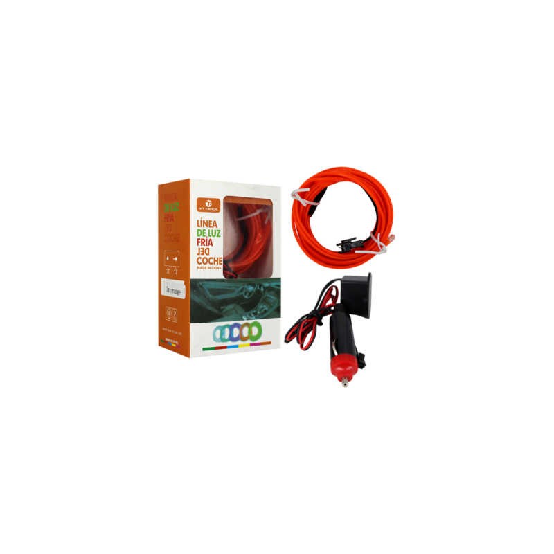 Línea de luz led fría con plug para coche 3mtrs, variedad de colores / on teck / 10542