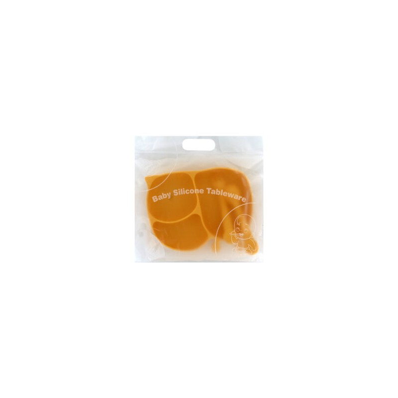 Plato entrenador en forma de animalito + 2 cubiertos de silicona para bebé, variedad de colores / baby silicone tableware