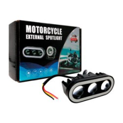Set de 2 lámparas con 3 focos para motocicleta / motorcycle external spotlight / mtc068