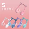 Audífonos diadema bluetooth con orejas de gato, variedad de colores / ear.bt.45