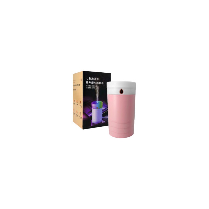 Humidificador cilindrico de color rosa o blanco con capacidad 380ml y luz rgb / xq-888