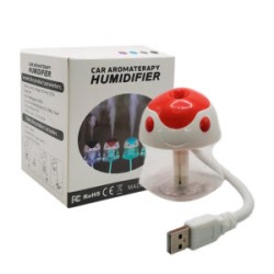 Humidificador usb pequeño con luz led y diseño de carita kawaii para automóvil, variedad de colores / car aromaterapy humidifier