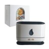 Humidificador ovalado con mini figura de flama fuego, temporizador y luces led / aroma diffuser / jsq139