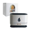 Humidificador ovalado con mini figura de flama fuego, temporizador y luces led / aroma diffuser / jsq139