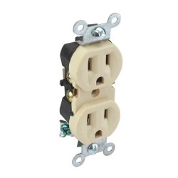 Contacto enchufe dúplex de plástico sanelec con soporte de metal / 4300/ enchufe duo