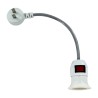 1pza Clavija bifásica con cable metálico flexible y socket con interruptor / led-5802 / t429
