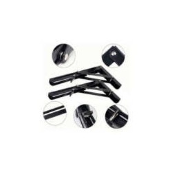 Par de soportes / escuadras metálicas negras de 12 pulgadas para repisa / hold.71.12