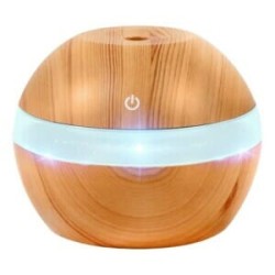 Humidificador redondo tipo madera con luz led, variedad de colores / to7223 / j002