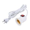 1pza Extensión eléctrica blanca de 2 metros con socket para bombilla e interruptor / sna-5830