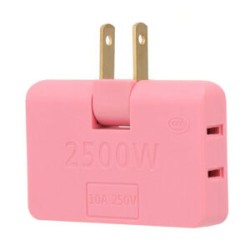 Adaptador convertidor triple tipo bisagre de enchufe 2500w, variedad de colores / 180 / zjt-8102 / zy-zl05