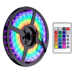 Tira led rgb de 5 metros con control y eliminador / d-2835 / zy-2835 / led-2835