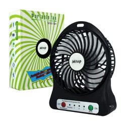 Ventilador redondo recargable portátil de 4 aspas y 3 velocidades, variedad de colores / portable fan / fs65 / dac-v1