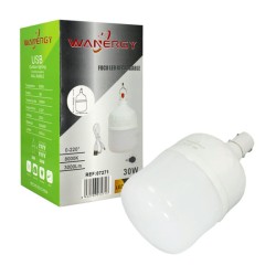 Foco recargable colgante led wanergy con luminosidad de 3000 lúmenes y consumo de 30 watts