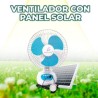Par de ventiladores de 12 pulgadas con 3 velocidades + panel solar y batería de larga duración / clr.68