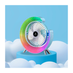 Ventilador de escritorio con luz led rgb y 3 velocidades intercambiables, variedad de colores